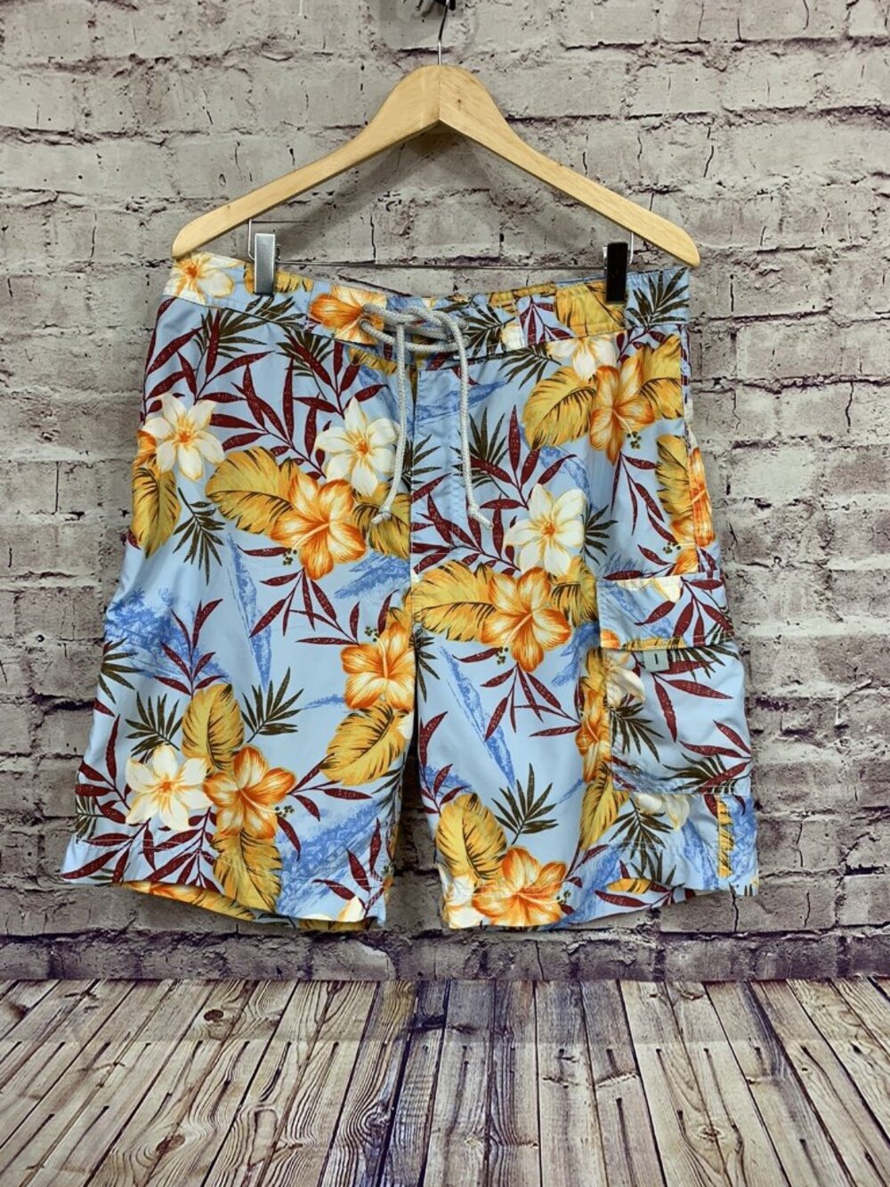 Banana Republic Blue Yellow Floral Board Shorts